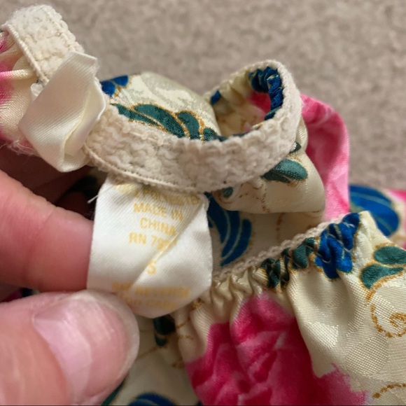 Vintage 80s Victoria’s Secret Gold Label Crown Tan Gold Floral High Cut Panties - Picture 4 of 9